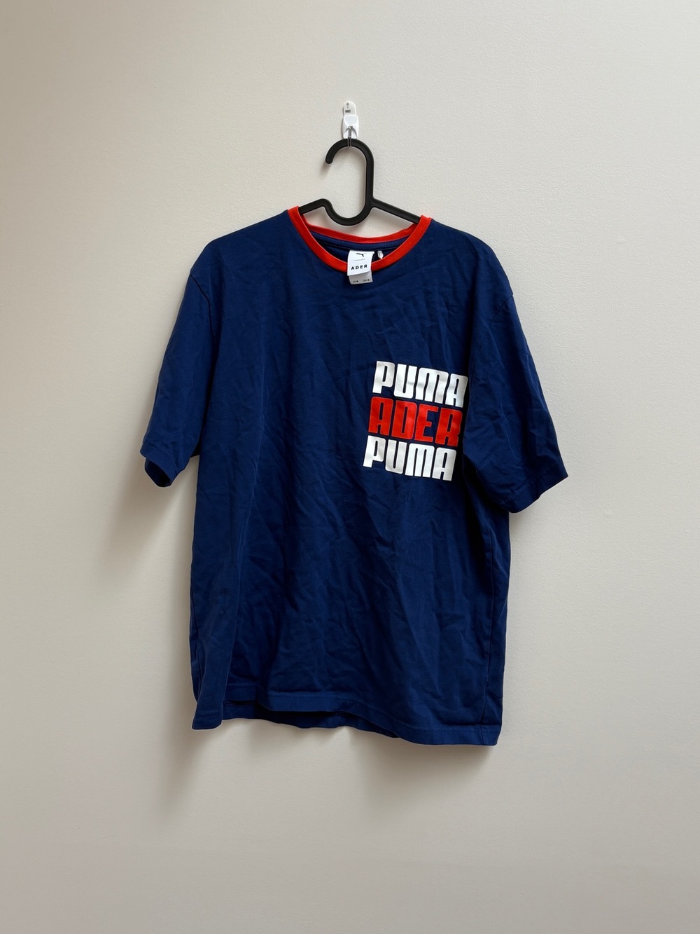 Puma x AderError Navy Tee with White and Red Chest Logo